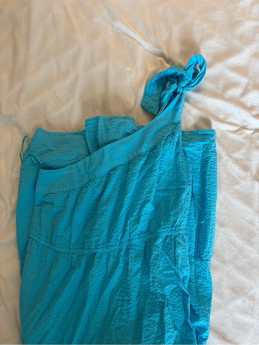 Crown & Ivy Turquoise Blue One-Shoulder Maxi Dress